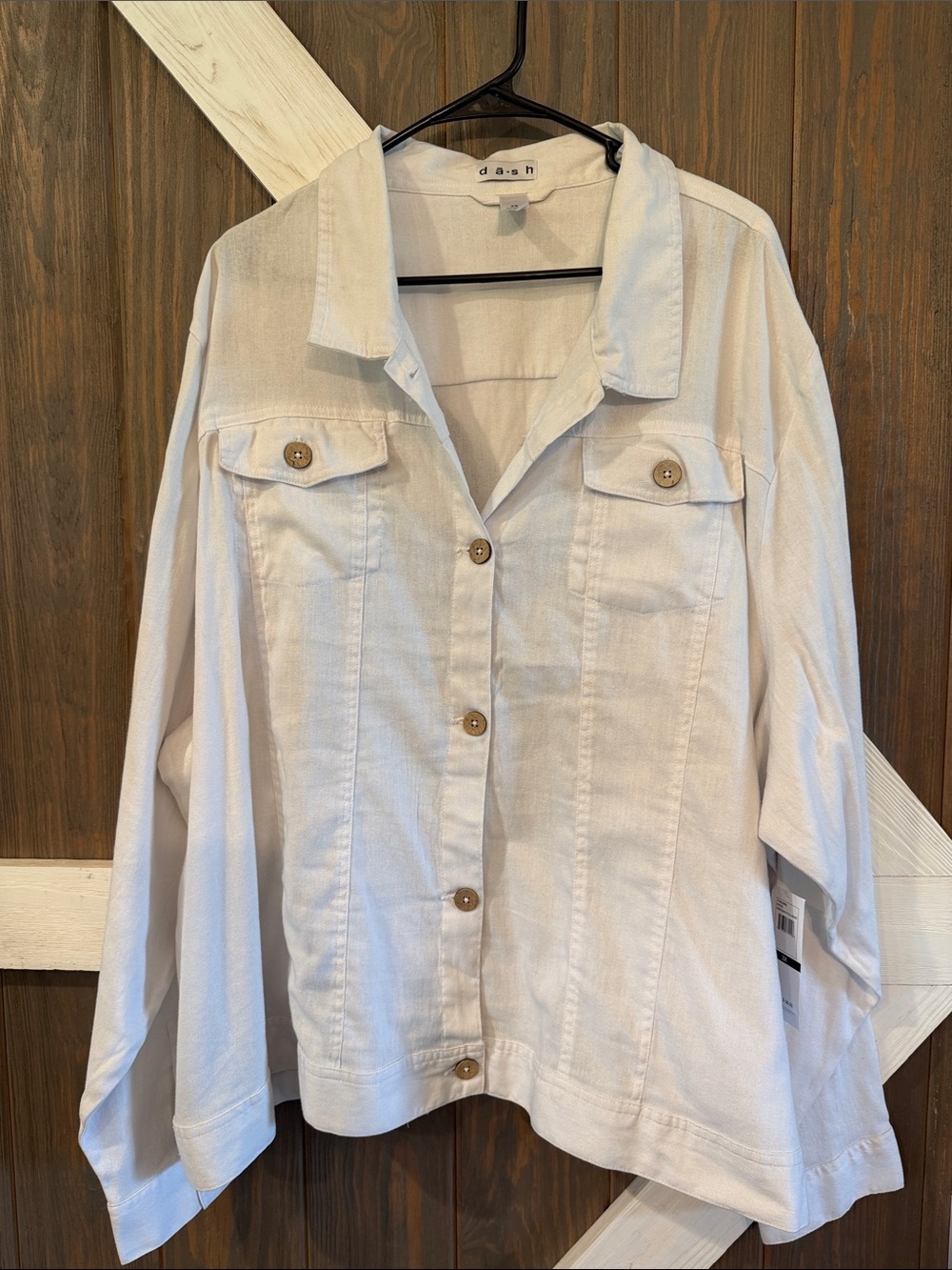 NWT DASH LINEN BLEND JACKET SIZE 3X CASUAL SUMMER WHITE